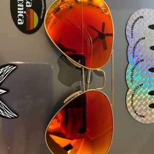ORANGE AVIATOR RAY BAN !!🌟